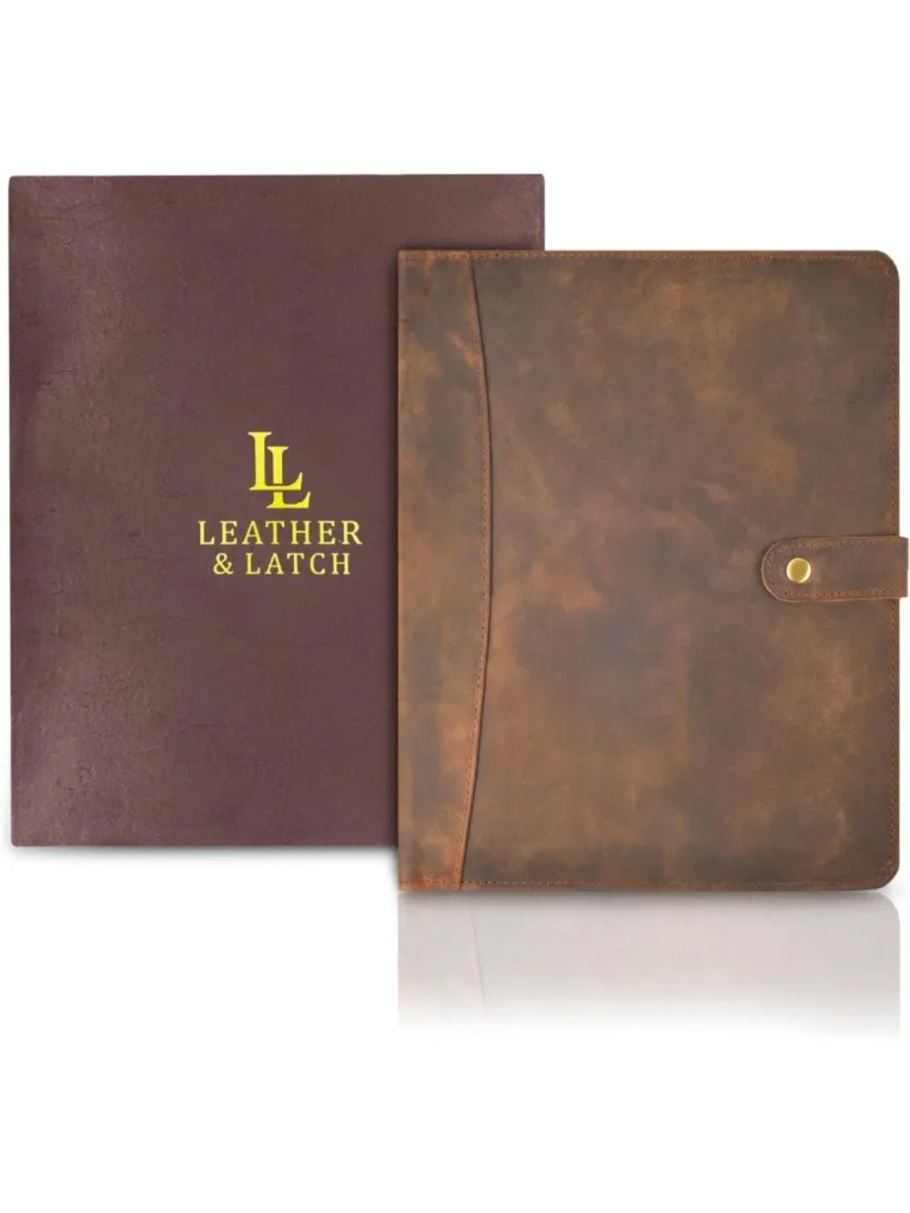 Stylish Leather Resume Portfolio Folder | Professional Padfolio Organizer A4